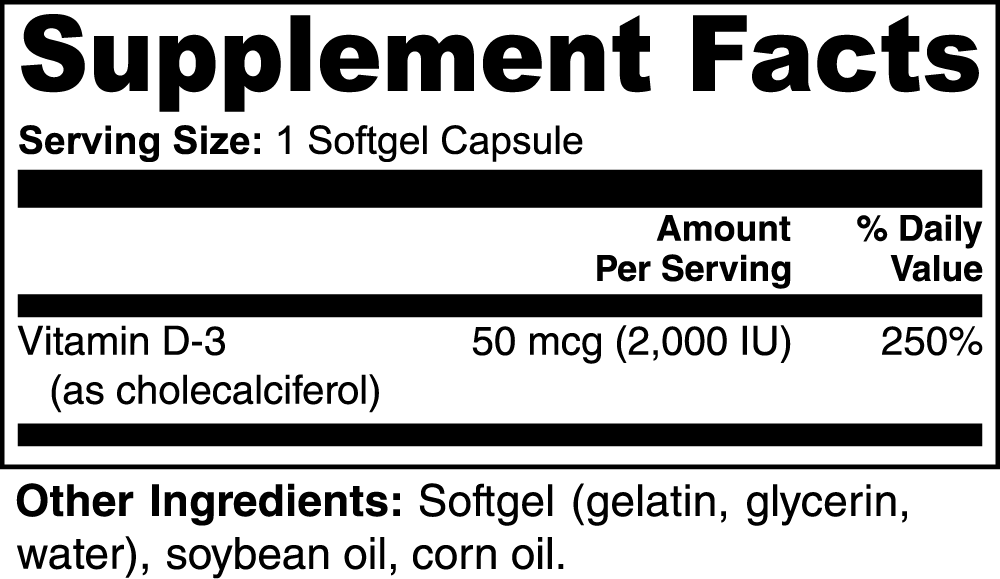 Vitamin D3 2,000 IU - PROTIMIN